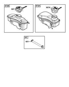 Fuel Supply Group Diagram and Parts List for 103M02-0114-F1 100000 - 19Z999 Briggs and Stratton Engine
